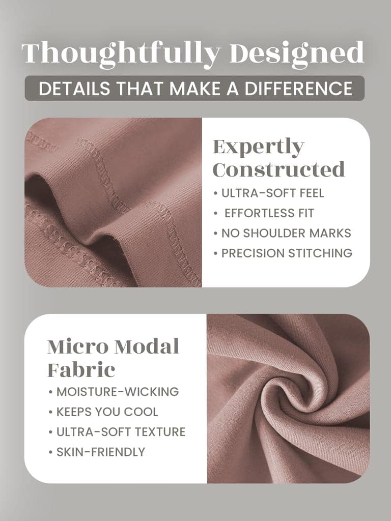 Freecultr Seamless Micromodal Camisole for Women with Adjustable Spaghetti Straps | Lightweight Layering Tank Top Casual Outfits & Sleepwear | Soft Breathable Stretch Fabric-Nude view 4