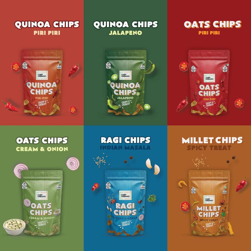 Chef Urbano Chips Quinoa Jalapeno Pouch 85 Gms (MRP: Rs. 149/-) view 3