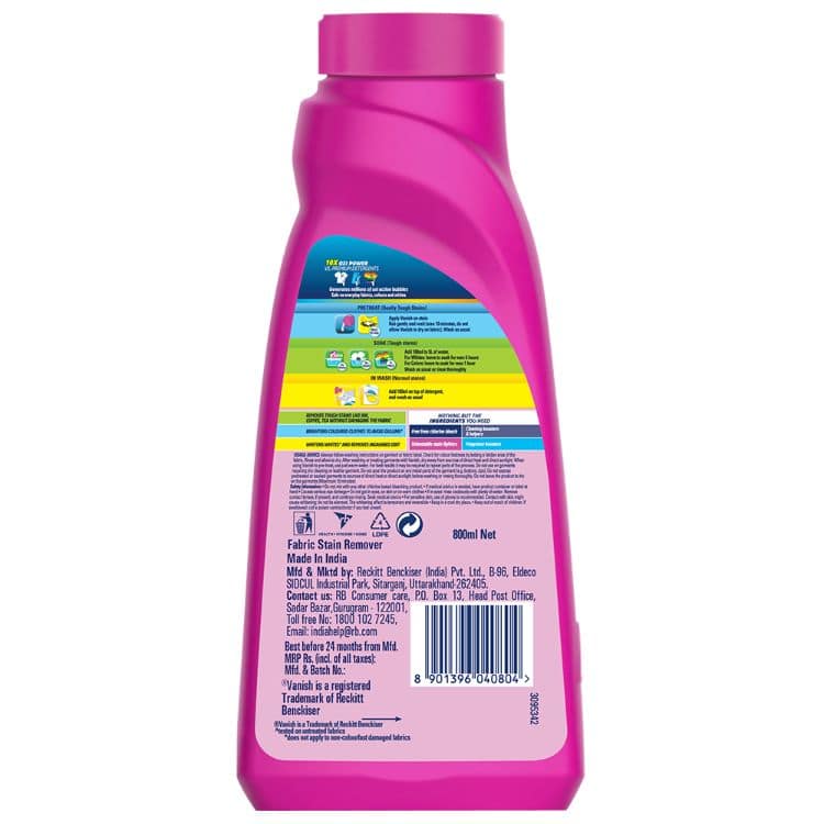 Vanish All in One Liquid Detergent Booster - 800 ml view 2