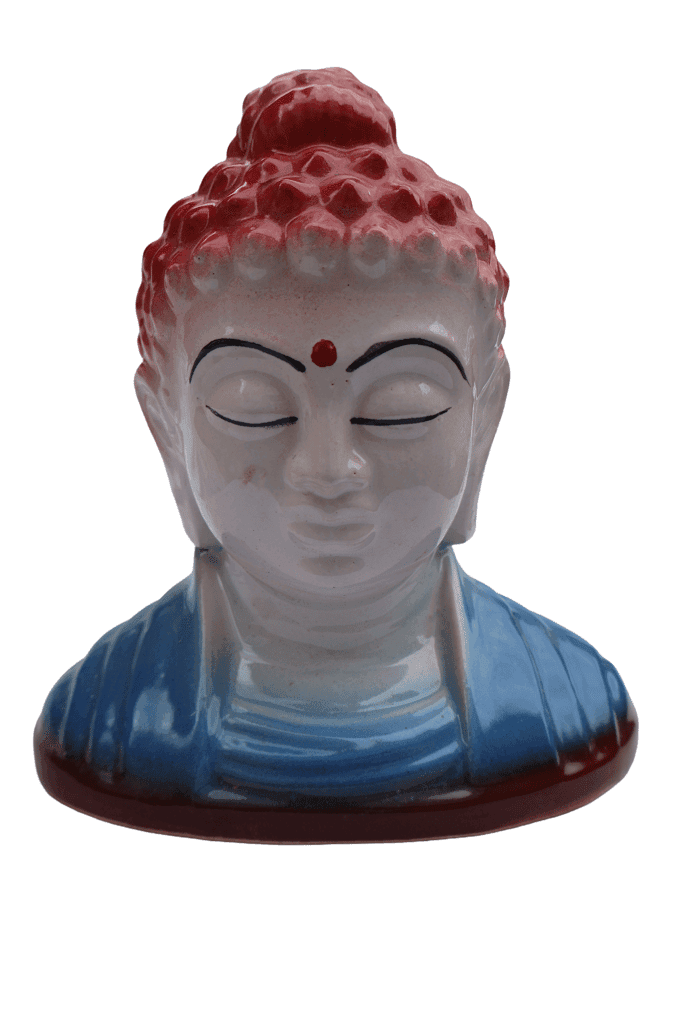 Serene Ceramic Buddha Head Bust Statue for Home Decor