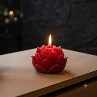 Handcrafted Lotus Shaped Candle 1pc