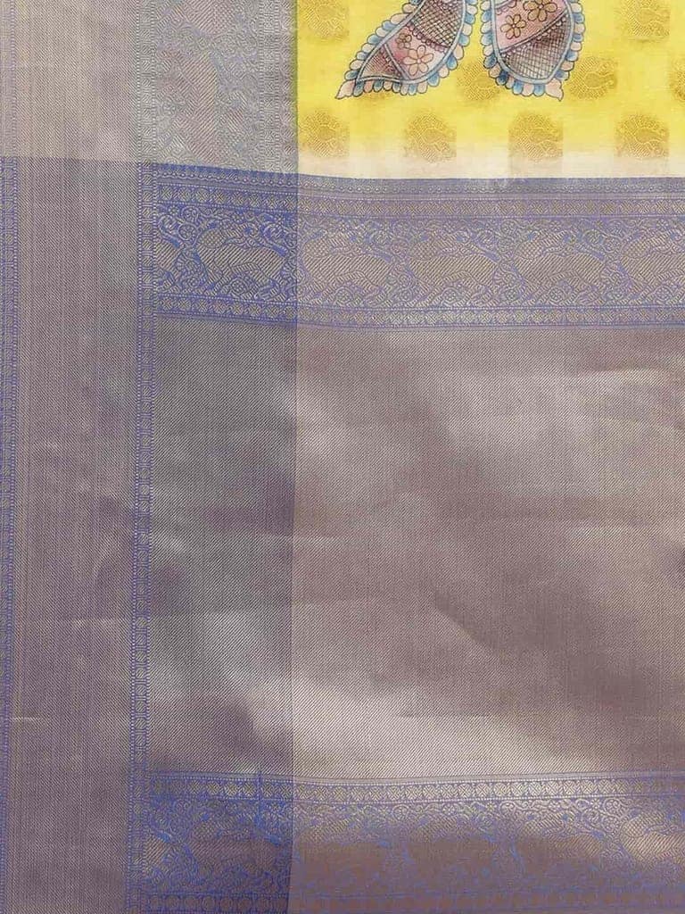Women's Digital Printed Woven Silk Saree with unstiched blouse piece view 6