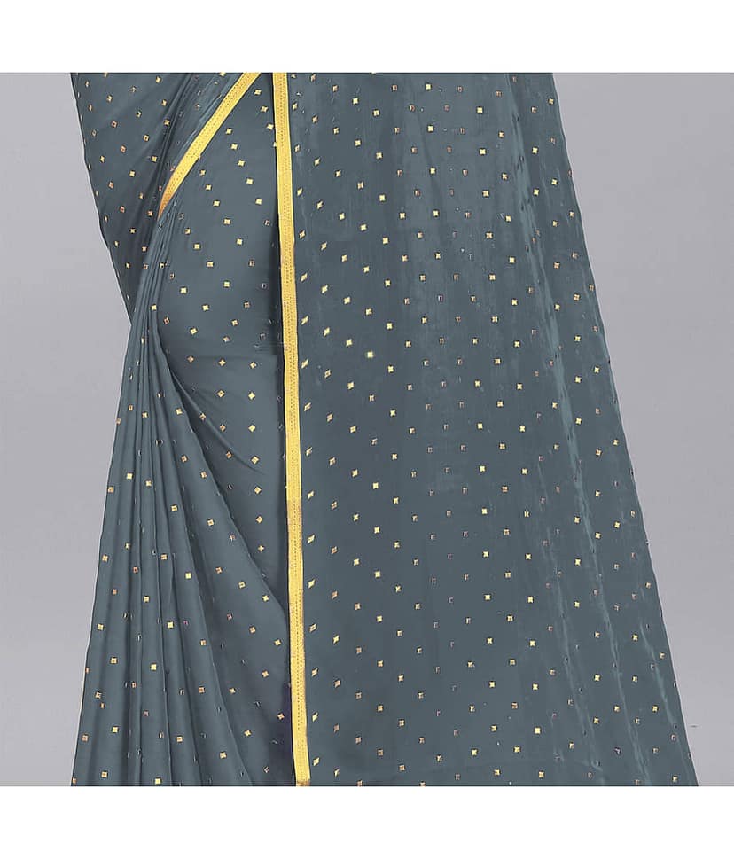 Rhey Chiffon Printed Saree With Unstitched Blouse Piece ( Blue ) view 2