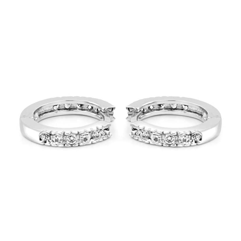 Zarkan Twinkling Hoop Silver Earrings view 3