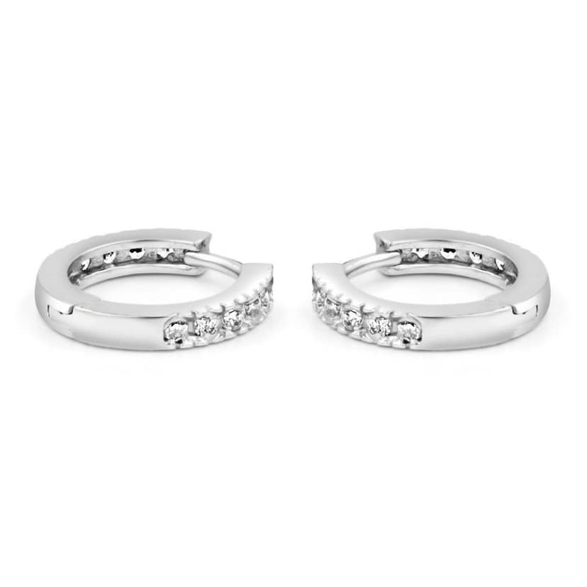 Zarkan Twinkling Hoop Silver Earrings view 4