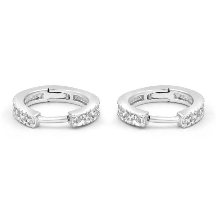 Zarkan Twinkling Hoop Silver Earrings view 5