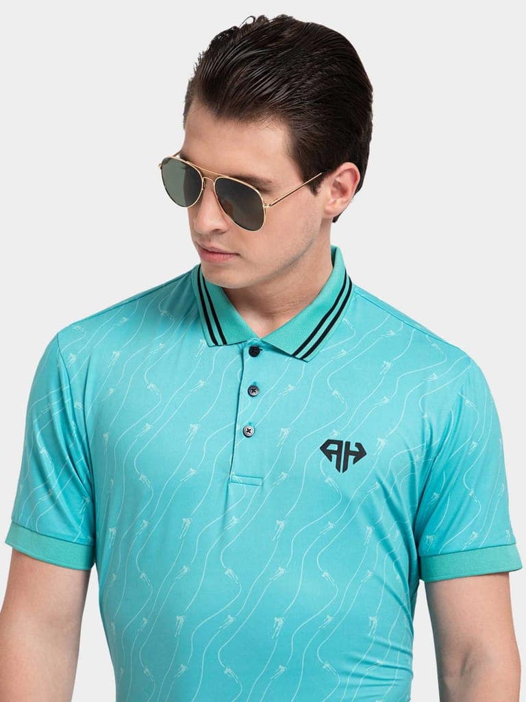 Turquoise Skiing Bolt AH Polo view 3