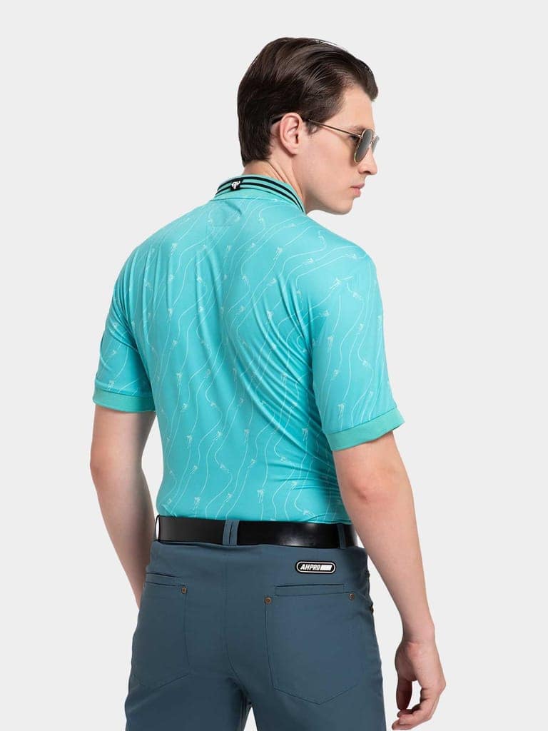 Turquoise Skiing Bolt AH Polo view 5