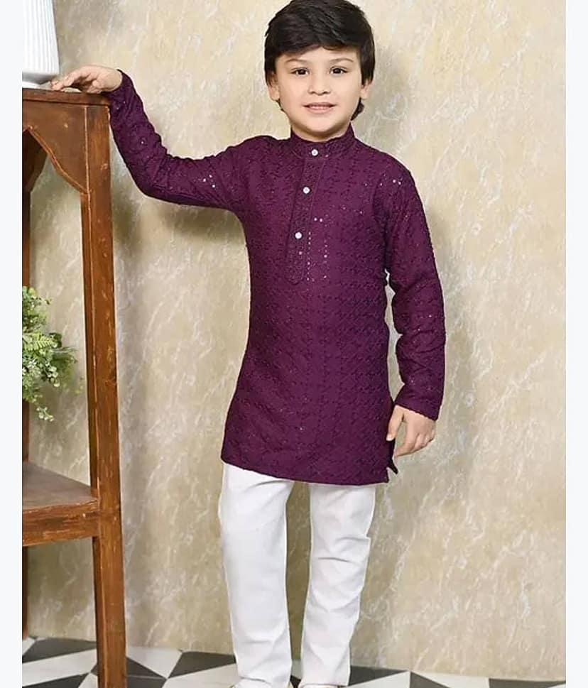 IMON BASID Boys Cotton Blend Solid - Pattern Kurta Pyjama Set ( Yellow , Pack of 1 )