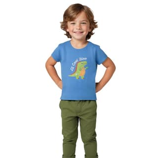 Boys T shirt Cotton All aboard blue lil Cool Dino