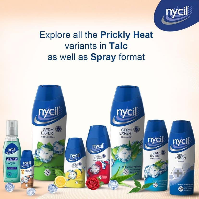 Nycil Germ Expert Cool Sandal Prickly Heat Powder, Pack of 50 gm view 5