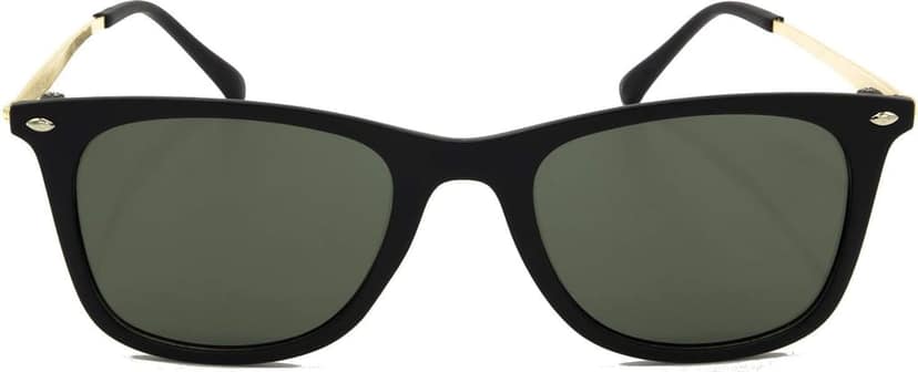 HRINKAR Unisex Rectangular Sunglasses Golden & Brown Frame, Green & Brown Lens (Medium) - Pack of 2 view 2
