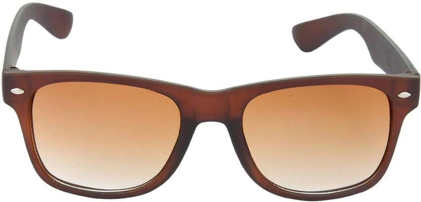 HRINKAR Unisex Rectangular Sunglasses Golden & Brown Frame, Green & Brown Lens (Medium) - Pack of 2 view 3