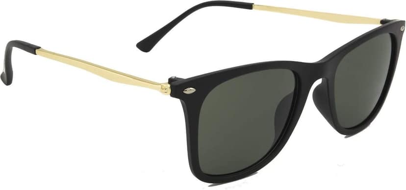 HRINKAR Unisex Rectangular Sunglasses Golden & Brown Frame, Green & Brown Lens (Medium) - Pack of 2 view 6