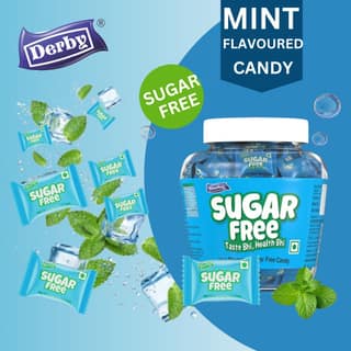 Derby Sugar-Free Hard Candies Mint Flavoured, Approx 115 Candies - 330g, Healthy Bhi Taste Bhi, Gift to your Family or Freinds