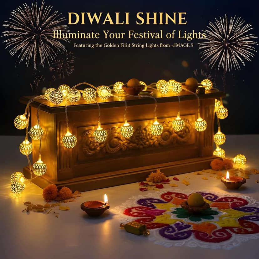 # Heavy Duty Moroccan Ball 3 Meter 14 LED Fairy String Light | Decorative Diwali Lights for Home (Original) view 6