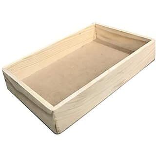 Modern Wooden Serving Tray with Antique Finish Brown