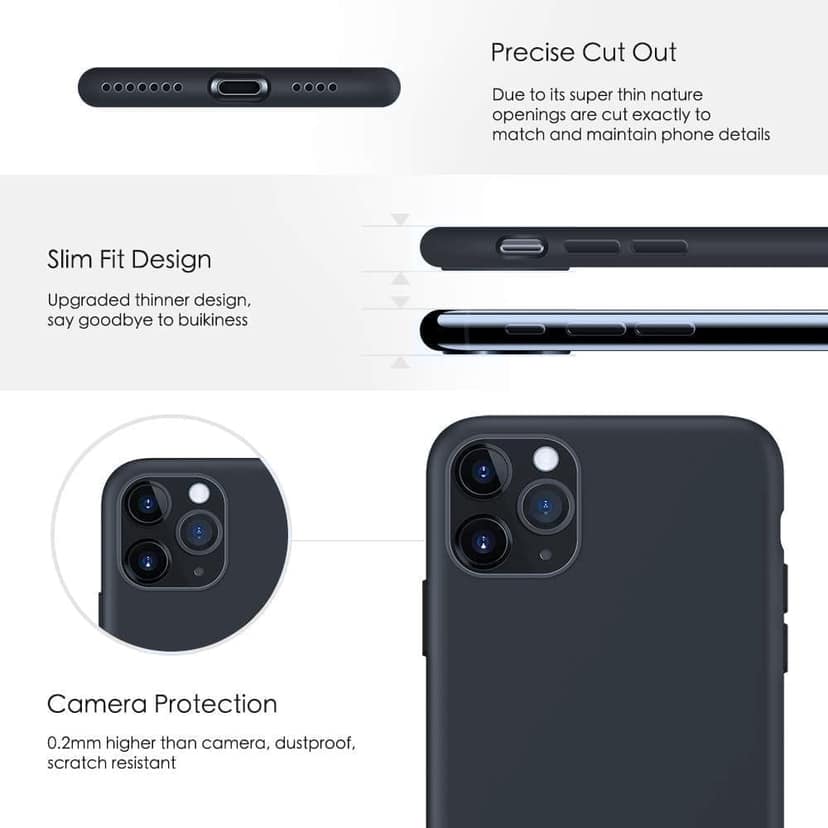 Memumi Crystalloid Series Liquid Silicone Back Cover for Apple iPhone 11 Pro Shockproof-Blue (5.8") view 3