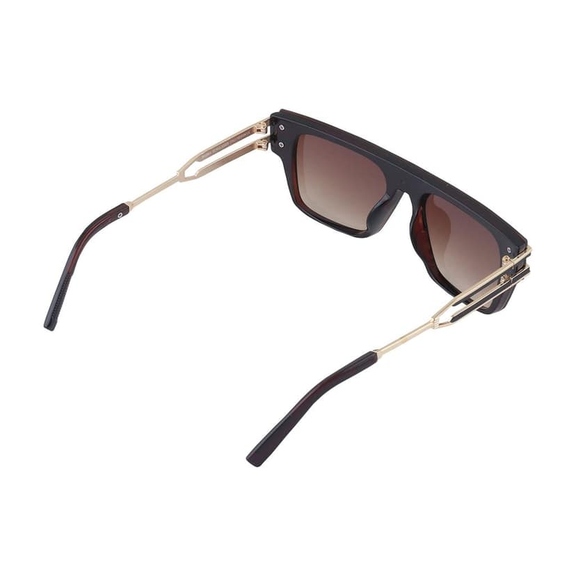 4Flaunt Rimless Retro Square Branded Latest & Stylish Sunglasses 100% UV Protected Metal & Polycarbonate Shades For Men & Women Medium (Brown, Brown) view 5