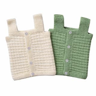 The Baby First Box Handmade Unisex Baby Wool Sweater for New Born Baby| Sweater for New Born Baby 0-3 Months| Sleeveless Baby Sweater | (Pack of 2)