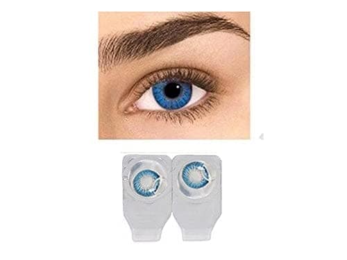 AQUA BLUE AND SEA BLUE MD SPARKLE 2 PAIR MONTHLY COLOR CONTACT LENS WITH CASE, LENS HOLDER AND 60 ML SOLUTION (PACK OF 2 PAIR)