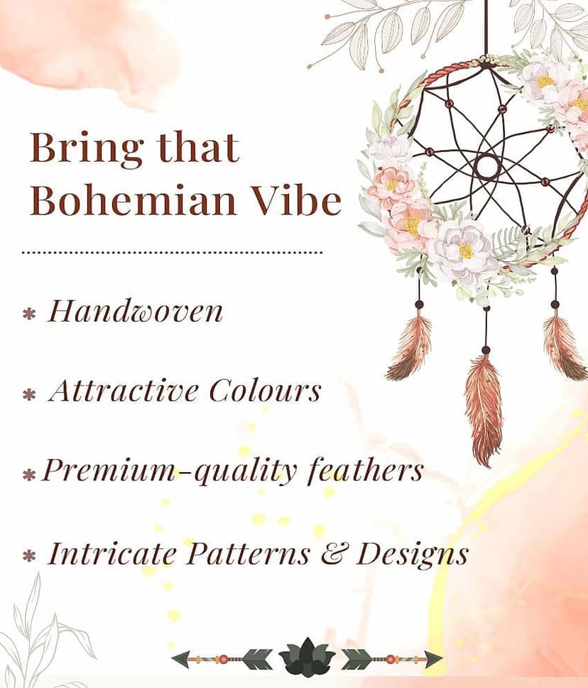 new lucky Feather Multicolour Dream Catcher - Pack of 1 ( X cms ) view 2