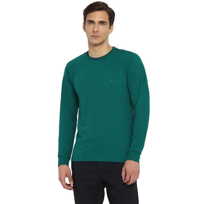 Turtle Men Sea Green Self Design Crew Neck T-Shirts view 4