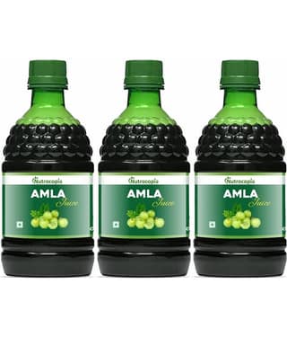 NUTROCOPIA Amla Juice - 400 ml | Rich Source of Vitamin C | Effective Antioxidants for Immunity boosting | Pure, Natural and 100% Ayurvedic Juice - Pack of 3