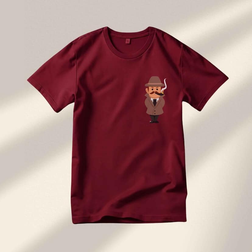 Trishoolin Dapper Detective Anime Theme T-Shirt | Design 40014MB | Cotton Regular Fit | Crew Neck / Round Neck Half Sleeve | Pack of 1 view 2