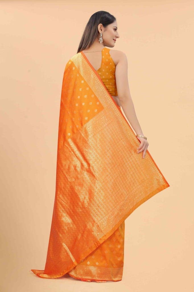 Women's Art Silk Zari Woven Saree With Unstiched Blouse Piece view 2
