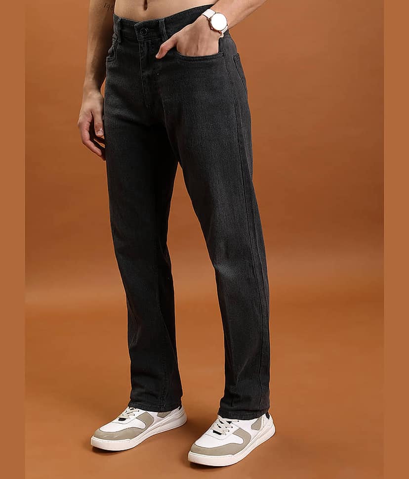 Highlander Straight Solid Men's Jeans - Grey ( Pack of 1 ) view 4