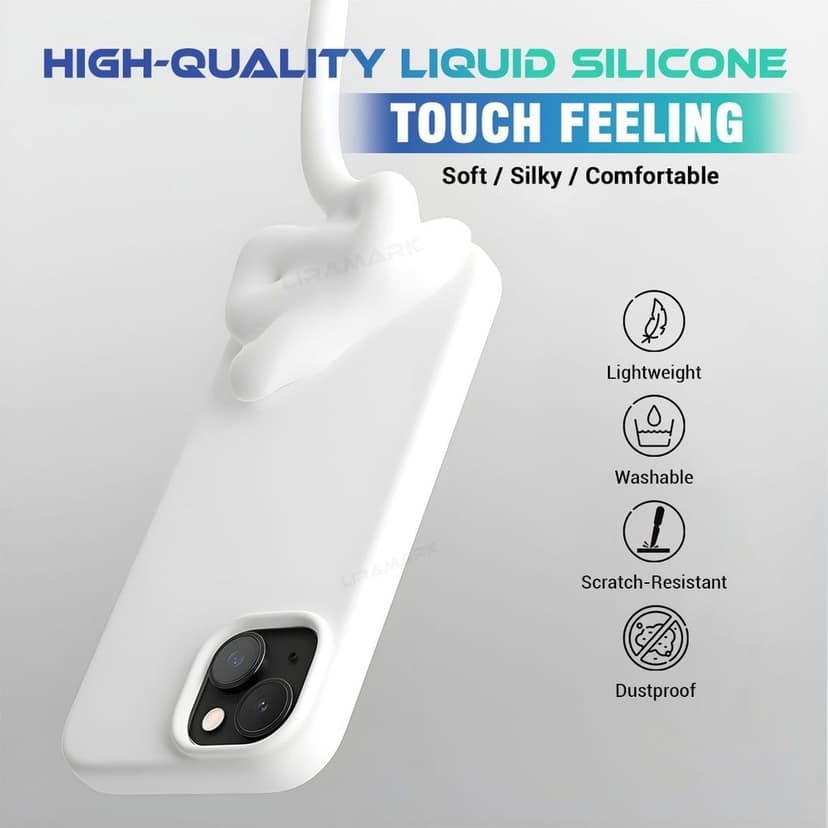 LIRAMARK Liquid Silicone Soft Back Cover Case for iPhone 15 Plus (6.7 inch) view 3