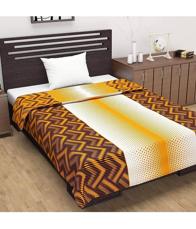 DIVINE CASA Single Polyester Orange Abstract Dohar