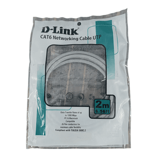 Connect & Conquer: Premium D-Link Cat6 Ethernet Cable 2m - High-Speed Data Transfer, Reliable Signal, Grey, Sleek Design