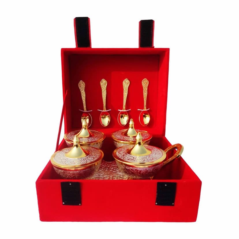 Brass Trolley 4 Wali 2 Tone With Spoon (BMAS140) view 3
