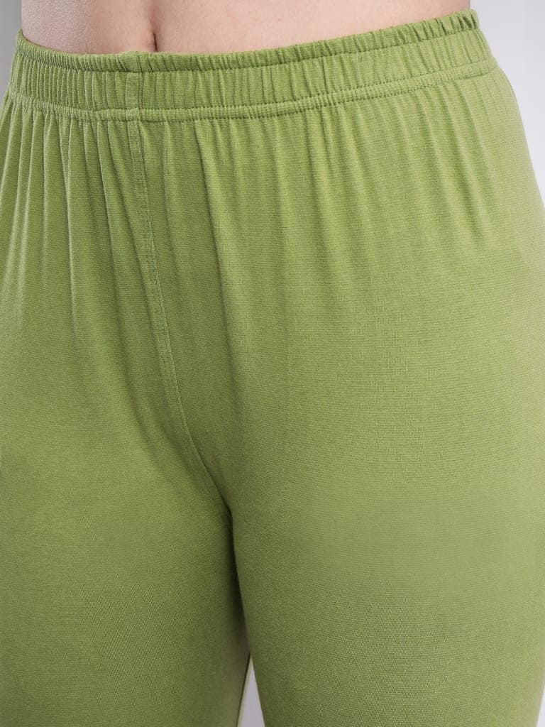 SOFT COLORS Women's Skinny Fit Ethnic Wear Ankle Length Leggings (Mehandi Color) view 7