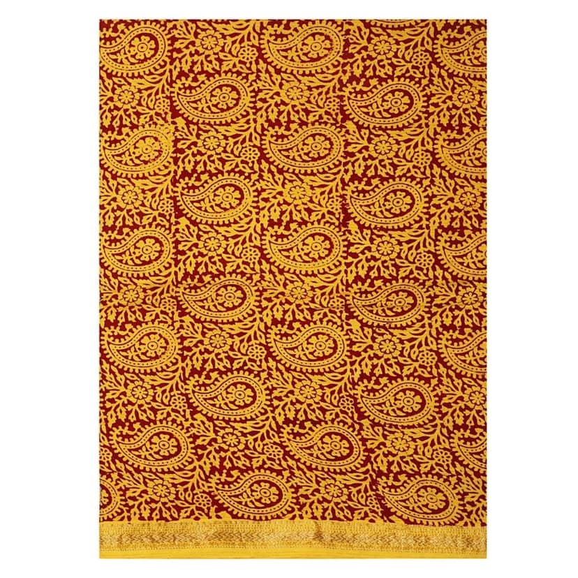 HANDLOOM CHANDERI 03 PCS BAGH PRINTED SUIT (SKU - 1RBS02260221 Suit 114) view 3