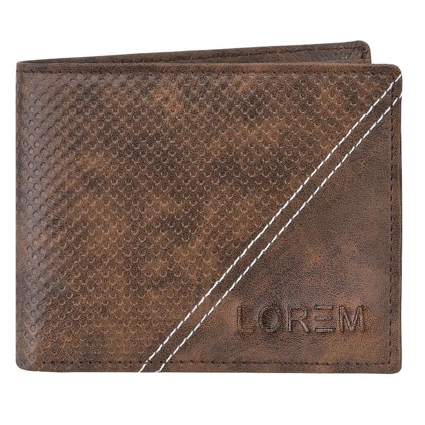 LOREM 3D Emboss Dots Bi-Fold Faux Leather 4 ATM Card Slots Wallet for Men-UF