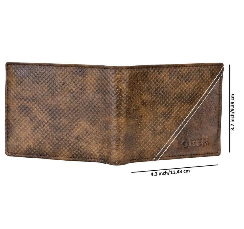 LOREM 3D Emboss Dots Bi-Fold Faux Leather 4 ATM Card Slots Wallet for Men-UF view 4