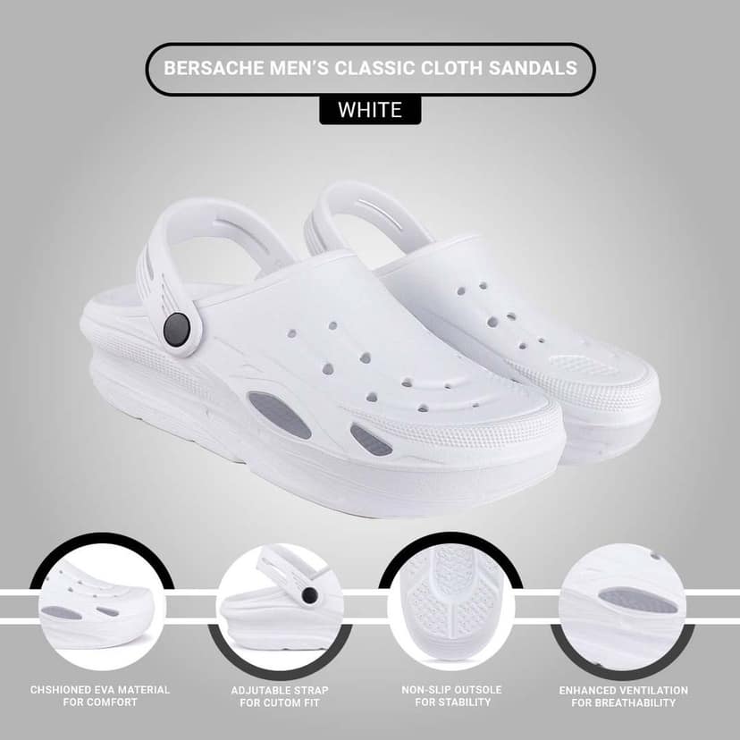 Bersache Extra Soft Classic Casual with Back Strap Regular wear with Ultra Soft & Flexibility Technology Clog for Men's view 5