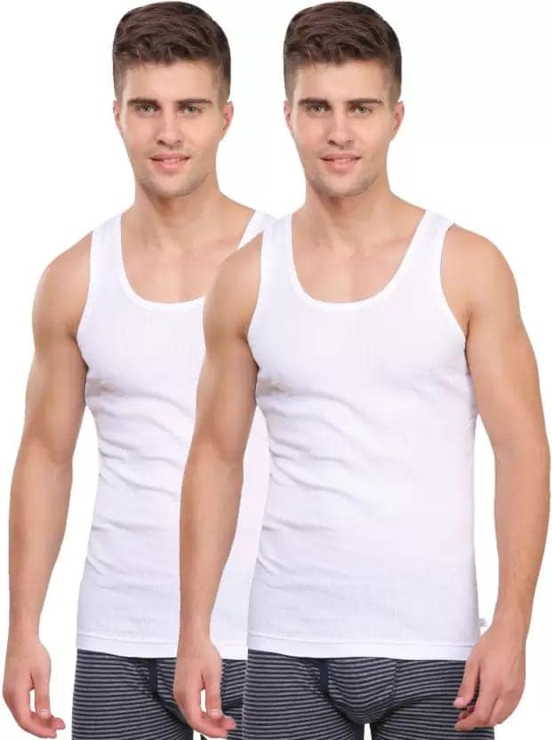 Pack of 2 Men Vest white color view 3