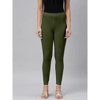 SHE PURE LUXURY WEAR Ankle Length Ethnic Wear Legging (Dark Green, Solid) view 2
