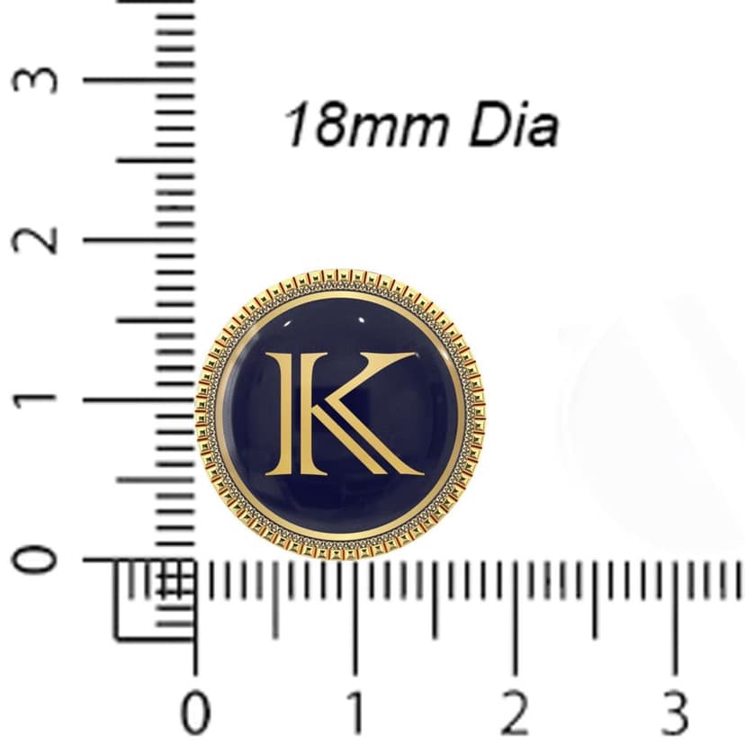 The Smart Buttons - Gold Colour Plated Shirt Button Cover Cufflinks for Men - Personalized Initials - K view 6