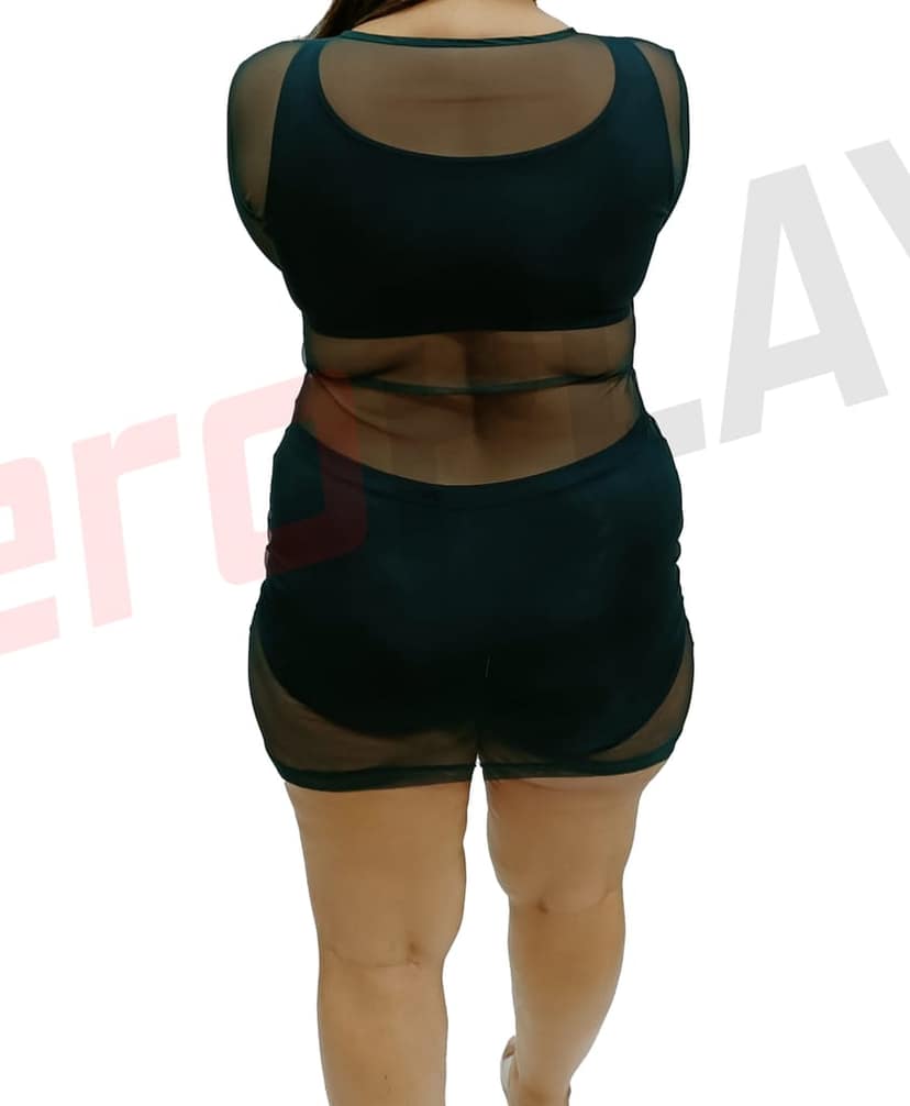 Dark Green Casual, Club and Beach Wear See Through White Fitted Mini Bodycon view 3