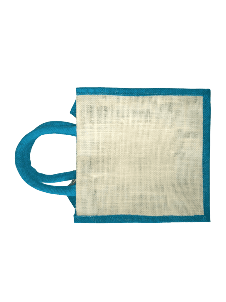 Blue Jute Tote Bag view 2