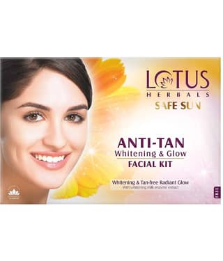 Lotus Herbals SAFE SUN Anti-Tan Whitening & Glow Facial Kit (( 40g*4)) (4 x 40 g)