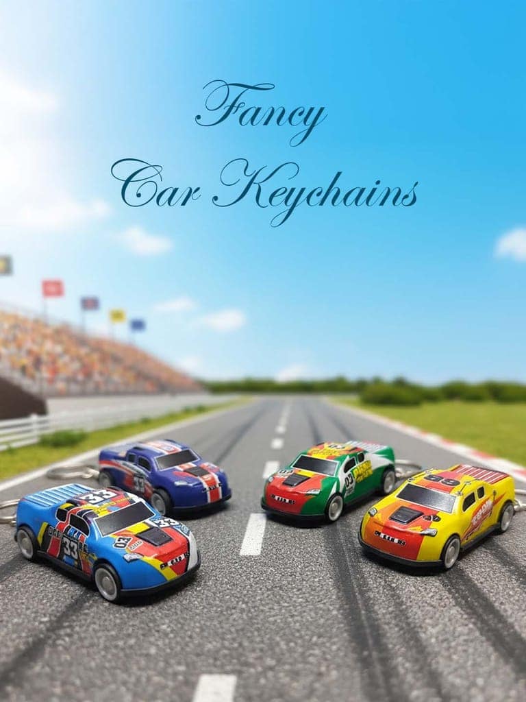 Car Keychain 4 Set | Pullback Car Keychain | Interactive Pullback Toy Car Keychains | Fancy Bar Design with Functional Mini Pullback Toy Cars | Ideal Car Lover Gifts & Accessories view 3