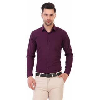 (Pack of 1) Baleshwar Mens Regular Fit Formal Shirt Purple, Comfortable & Stylish