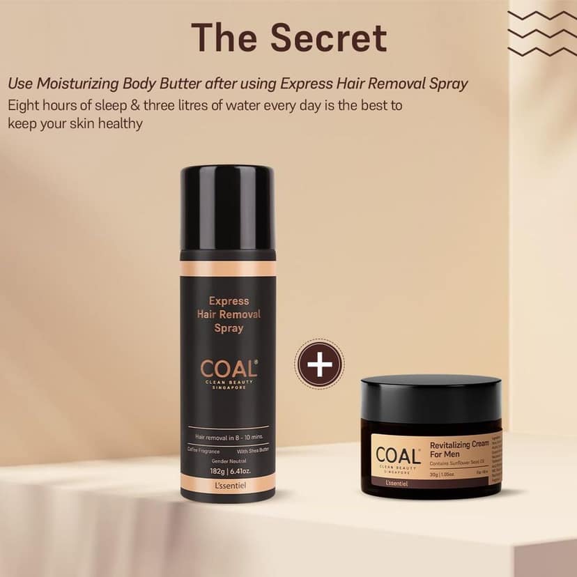 COAL Clean Beauty Express Hair Removal Spray with Coffee Fragrance | DIY Painless Solution To Unwanted Hair In 10 Minutes | Men & Women | All Hair Types | 182g view 7