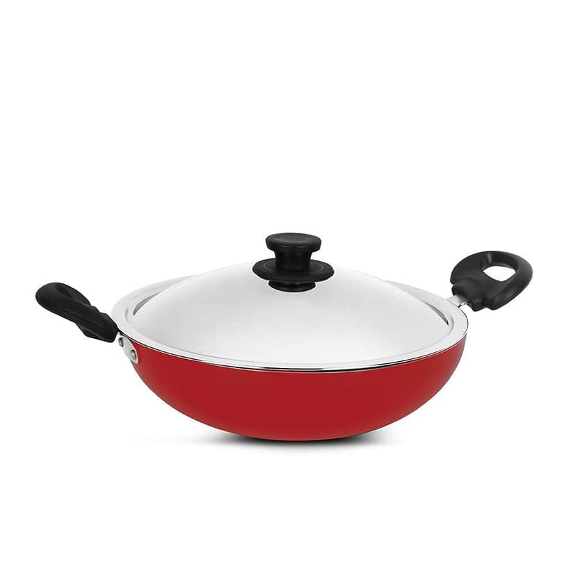 Pigeon Storm Non-Stick Aluminium Kadai 300 mm, Induction Base - Brown